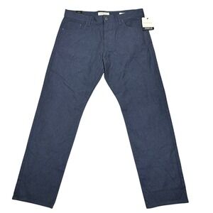 Calvin Klein Jeans Mens 36x32 Blue Straight Leg Pants Cotton Blend NWT